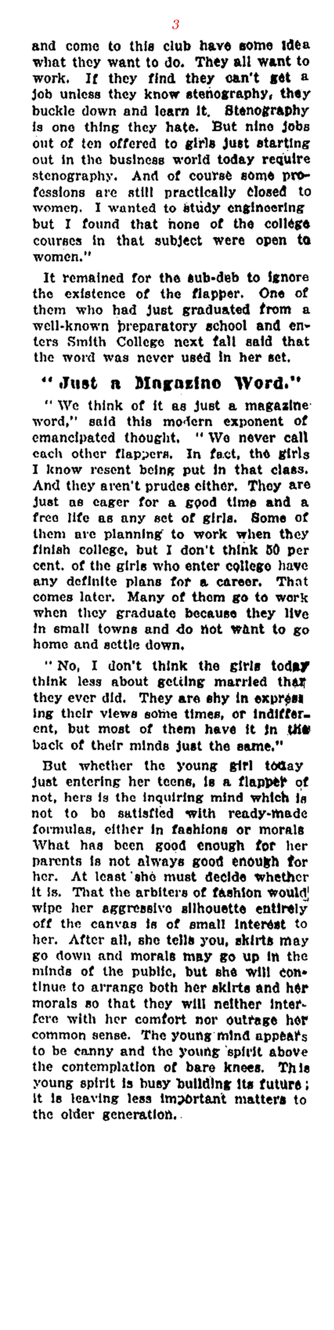 The Spirit of Flappers  (NY Times, 1922)